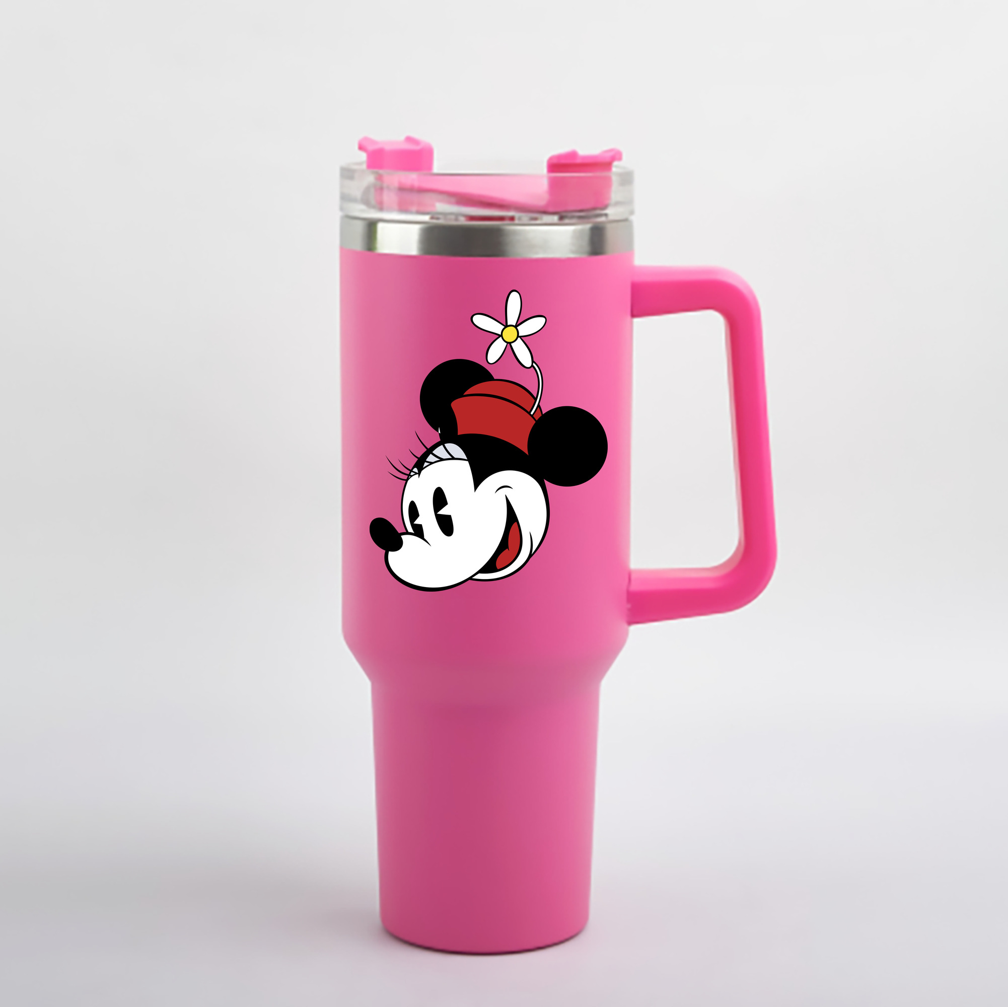 （画像用） ミッキーマウス Mickey Mouse 1200mL車用タンブラー - クリスタルステッカー（プラスチックストロー付き）